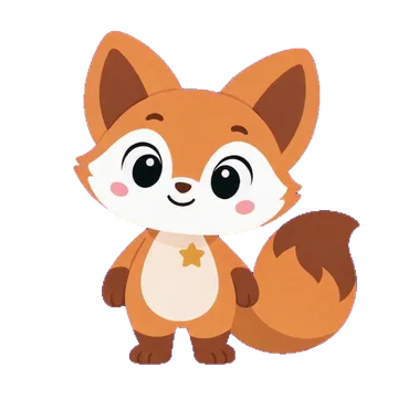 Finn, your friendly fox study companion, waving